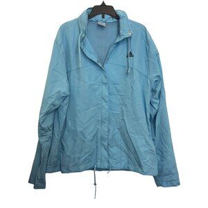 vintage Adidas Womens Blue Lightweight Jacket L Mesh Lining Full Zip Polyester